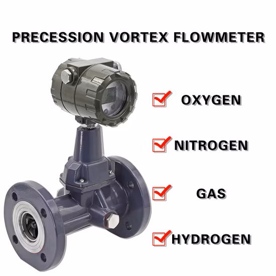 Klux 1′′ Medidor de fluxo de precessão de vórtice inteligente para ar /CO2/O2/N2